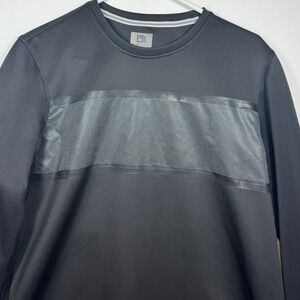 Blanc Noir Mens Black‎ Long Sleeve Pullover Athletic Shirt Sz Large